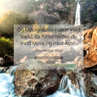 Picture 07 - 4 Mosebog 20:2 DA1871 - Og Menigheden havde intet Vand; da forsamledes de - Bible Verse Picture