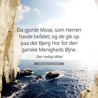 Picture 07 - 4 Mosebog 20:27 DA1871 - Da gjorde Mose, som Herren havde befalet; og de - Bible Verse Picture