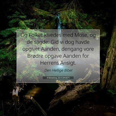 Picture 07 - 4 Mosebog 20:3 DA1871 - Og Folket kivedes med Mose, og de sagde: Gid vi - Bible Verse Picture