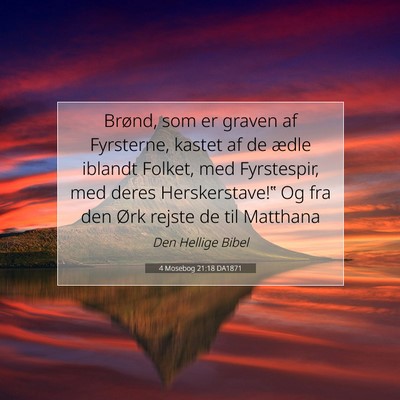 Picture 07 - 4 Mosebog 21:18 DA1871 - Brønd, som er graven af Fyrsterne, kastet af de - Bible Verse Picture