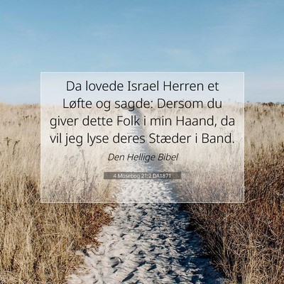 Picture 07 - 4 Mosebog 21:2 DA1871 - Da lovede Israel Herren et Løfte og sagde: - Bible Verse Picture