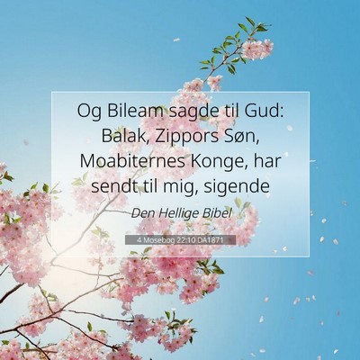 Picture 07 - 4 Mosebog 22:10 DA1871 - Og Bileam sagde til Gud: Balak, Zippors Søn, - Bible Verse Picture