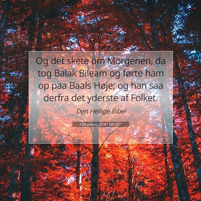 Picture 07 - 4 Mosebog 22:41 DA1871 - Og det skete om Morgenen, da tog Balak Bileam og - Bible Verse Picture