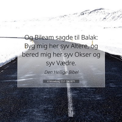 Picture 07 - 4 Mosebog 23:1 DA1871 - Og Bileam sagde til Balak: Byg mig her syv - Bible Verse Picture