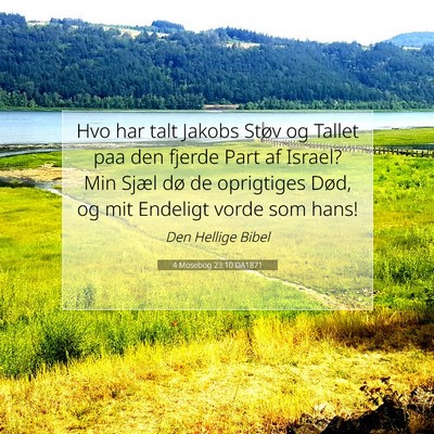 Picture 07 - 4 Mosebog 23:10 DA1871 - Hvo har talt Jakobs Støv og Tallet paa den - Bible Verse Picture