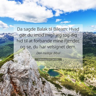 Picture 07 - 4 Mosebog 23:11 DA1871 - Da sagde Balak til Bileam: Hvad gør du imod mig? - Bible Verse Picture