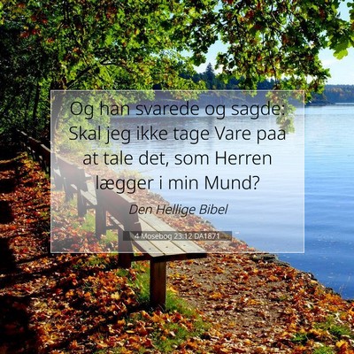Picture 07 - 4 Mosebog 23:12 DA1871 - Og han svarede og sagde: Skal jeg ikke tage Vare - Bible Verse Picture