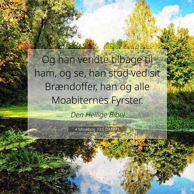 Picture 07 - 4 Mosebog 23:6 DA1871 - Og han vendte tilbage til ham, og se, han stod - Bible Verse Picture