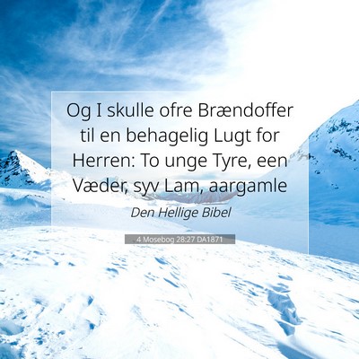 Picture 07 - 4 Mosebog 28:27 DA1871 - Og I skulle ofre Brændoffer til en behagelig - Bible Verse Picture