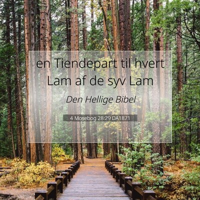 Picture 07 - 4 Mosebog 28:29 DA1871 - en Tiendepart til hvert Lam af de syv - Bible Verse Picture