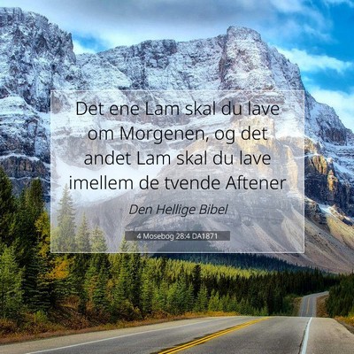 Picture 07 - 4 Mosebog 28:4 DA1871 - Det ene Lam skal du lave om Morgenen, og det - Bible Verse Picture