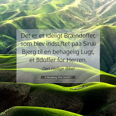 Picture 07 - 4 Mosebog 28:6 DA1871 - Det er et ideligt Brændoffer, som blev - Bible Verse Picture