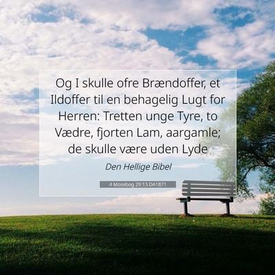 Picture 07 - 4 Mosebog 29:13 DA1871 - Og I skulle ofre Brændoffer, et Ildoffer til en - Bible Verse Picture