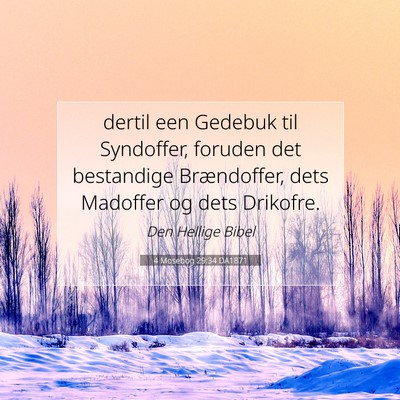 Picture 07 - 4 Mosebog 29:34 DA1871 - dertil een Gedebuk til Syndoffer, foruden det - Bible Verse Picture