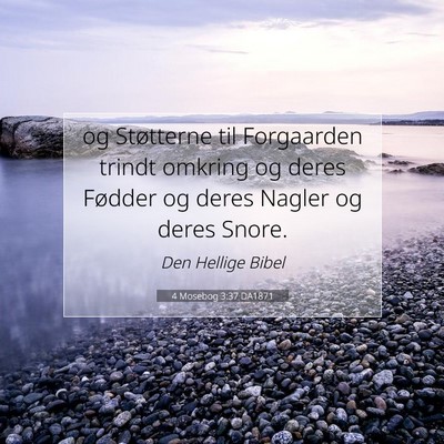 Picture 07 - 4 Mosebog 3:37 DA1871 - og Støtterne til Forgaarden trindt omkring og - Bible Verse Picture