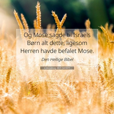 Picture 07 - 4 Mosebog 30:1 DA1871 - Og Mose sagde til Israels Børn alt dette, - Bible Verse Picture