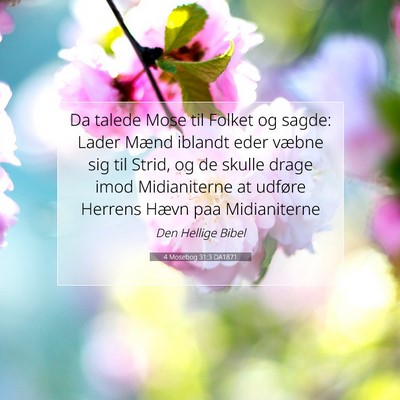 Picture 07 - 4 Mosebog 31:3 DA1871 - Da talede Mose til Folket og sagde: Lader Mænd - Bible Verse Picture