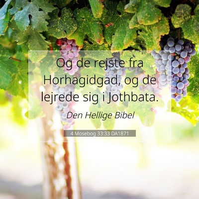 Picture 07 - 4 Mosebog 33:33 DA1871 - Og de rejste fra Horhagidgad, og de lejrede sig i - Bible Verse Picture