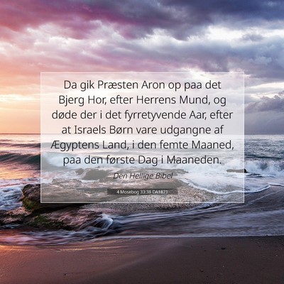 Picture 07 - 4 Mosebog 33:38 DA1871 - Da gik Præsten Aron op paa det Bjerg Hor, efter - Bible Verse Picture