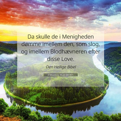 Picture 07 - 4 Mosebog 35:24 DA1871 - Da skulle de i Menigheden dømme imellem den, som - Bible Verse Picture