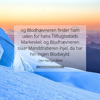 Picture 07 - 4 Mosebog 35:27 DA1871 - og Blodhævneren finder ham uden for hans - Bible Verse Picture
