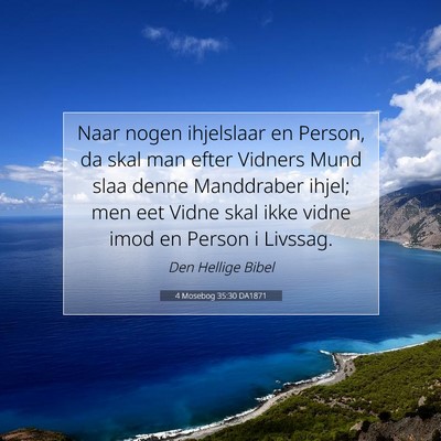 Picture 07 - 4 Mosebog 35:30 DA1871 - Naar nogen ihjelslaar en Person, da skal man - Bible Verse Picture