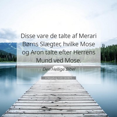 Picture 07 - 4 Mosebog 4:45 DA1871 - Disse vare de talte af Merari Børns Slægter, - Bible Verse Picture