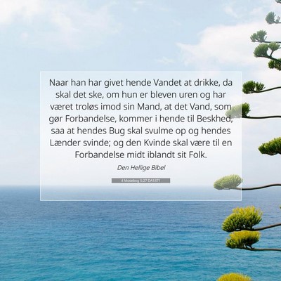 Picture 07 - 4 Mosebog 5:27 DA1871 - Naar han har givet hende Vandet at drikke, da - Bible Verse Picture