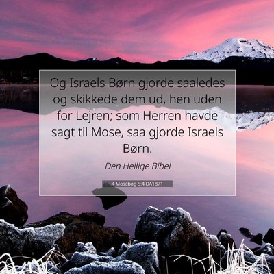 Picture 07 - 4 Mosebog 5:4 DA1871 - Og Israels Børn gjorde saaledes og skikkede dem - Bible Verse Picture