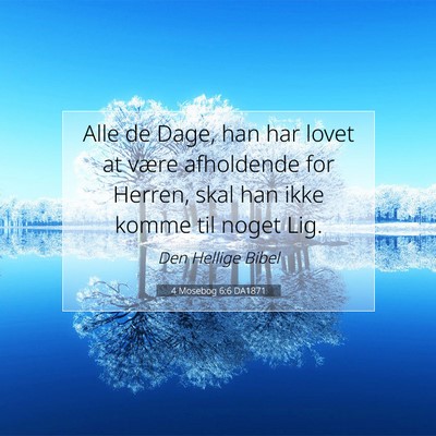 Picture 07 - 4 Mosebog 6:6 DA1871 - Alle de Dage, han har lovet at være afholdende - Bible Verse Picture
