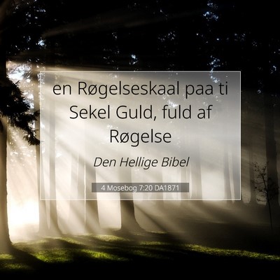 Picture 07 - 4 Mosebog 7:20 DA1871 - en Røgelseskaal paa ti Sekel Guld, fuld af - Bible Verse Picture