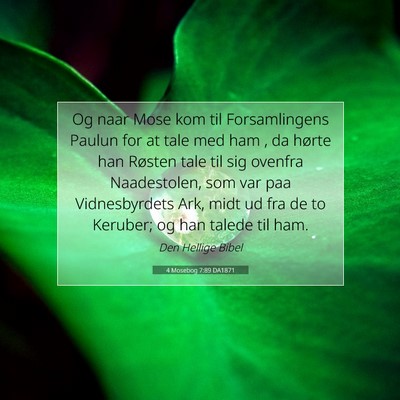 Picture 07 - 4 Mosebog 7:89 DA1871 - Og naar Mose kom til Forsamlingens Paulun for at - Bible Verse Picture