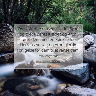 Picture 07 - 4 Mosebog 8:21 DA1871 - Og Leviterne rensede sig fra Synd og toede deres - Bible Verse Picture