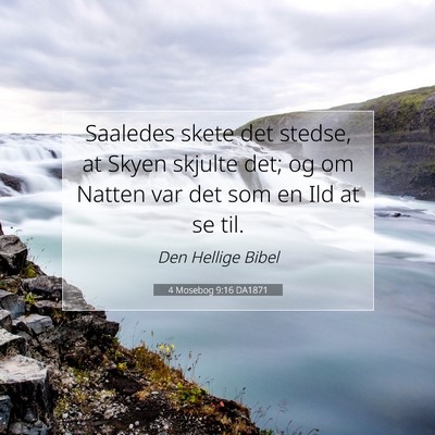 Picture 07 - 4 Mosebog 9:16 DA1871 - Saaledes skete det stedse, at Skyen skjulte det; - Bible Verse Picture