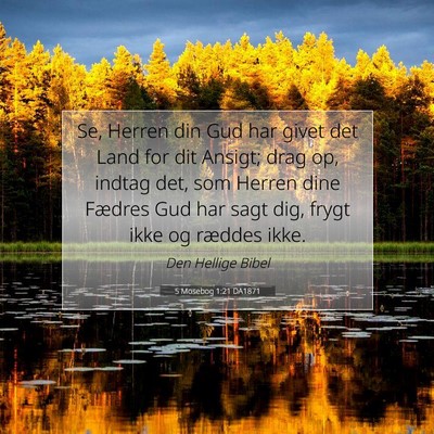 Picture 07 - 5 Mosebog 1:21 DA1871 - Se, Herren din Gud har givet det Land for dit - Bible Verse Picture