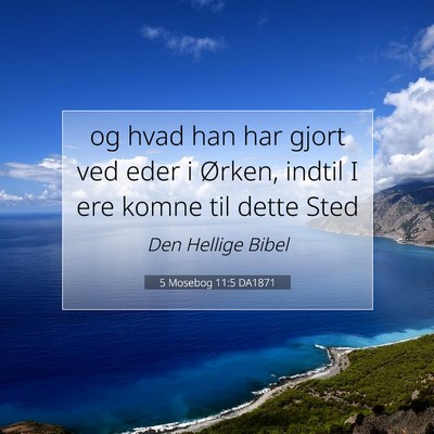 Picture 07 - 5 Mosebog 11:5 DA1871 - og hvad han har gjort ved eder i Ørken, indtil I - Bible Verse Picture