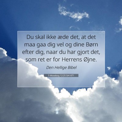 Picture 07 - 5 Mosebog 12:25 DA1871 - Du skal ikke æde det, at det maa gaa dig vel og - Bible Verse Picture