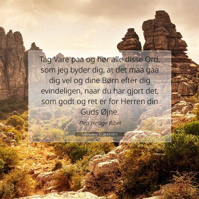 Picture 07 - 5 Mosebog 12:28 DA1871 - Tag Vare paa og hør alle disse Ord, som jeg - Bible Verse Picture