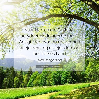 Picture 07 - 5 Mosebog 12:29 DA1871 - Naar Herren din Gud faar udryddet Hedningerne for - Bible Verse Picture