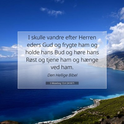 Picture 07 - 5 Mosebog 13:4 DA1871 - I skulle vandre efter Herren eders Gud og frygte - Bible Verse Picture