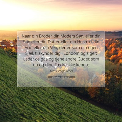 Picture 07 - 5 Mosebog 13:6 DA1871 - Naar din Broder, din Moders Søn, eller din Søn - Bible Verse Picture