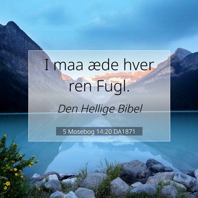 Picture 07 - 5 Mosebog 14:20 DA1871 - I maa æde hver ren - Bible Verse Picture