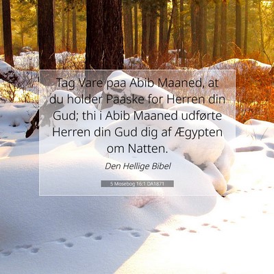 Picture 07 - 5 Mosebog 16:1 DA1871 - Tag Vare paa Abib Maaned, at du holder Paaske for - Bible Verse Picture