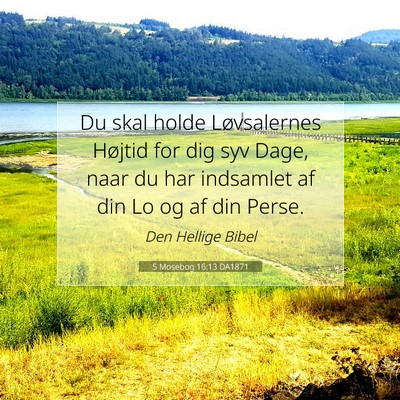 Picture 07 - 5 Mosebog 16:13 DA1871 - Du skal holde Løvsalernes Højtid for dig syv - Bible Verse Picture