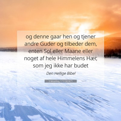 Picture 07 - 5 Mosebog 17:3 DA1871 - og denne gaar hen og tjener andre Guder og - Bible Verse Picture