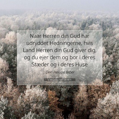 Picture 07 - 5 Mosebog 19:1 DA1871 - Naar Herren din Gud har udryddet Hedningerne, - Bible Verse Picture