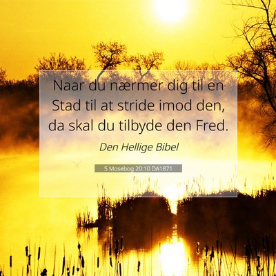Picture 07 - 5 Mosebog 20:10 DA1871 - Naar du nærmer dig til en Stad til at stride - Bible Verse Picture