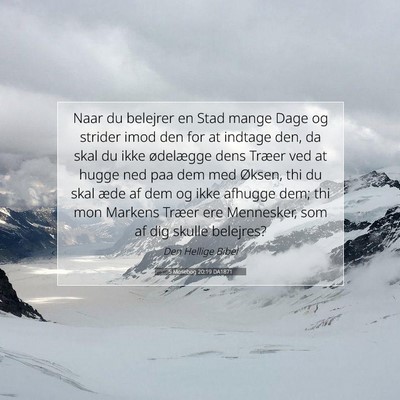 Picture 07 - 5 Mosebog 20:19 DA1871 - Naar du belejrer en Stad mange Dage og strider - Bible Verse Picture