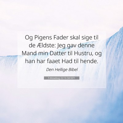 Picture 07 - 5 Mosebog 22:16 DA1871 - Og Pigens Fader skal sige til de Ældste: Jeg gav - Bible Verse Picture