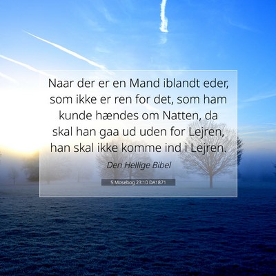 Picture 07 - 5 Mosebog 23:10 DA1871 - Naar der er en Mand iblandt eder, som ikke er ren - Bible Verse Picture